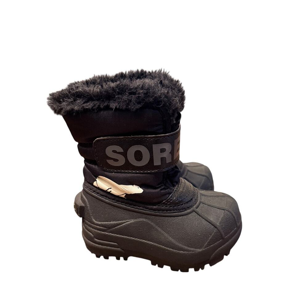 Sorel Toddler 6 Snow Commander Waterproof Boots Hook n Loop Fur Lined Little Kid - Picture 2 of 6